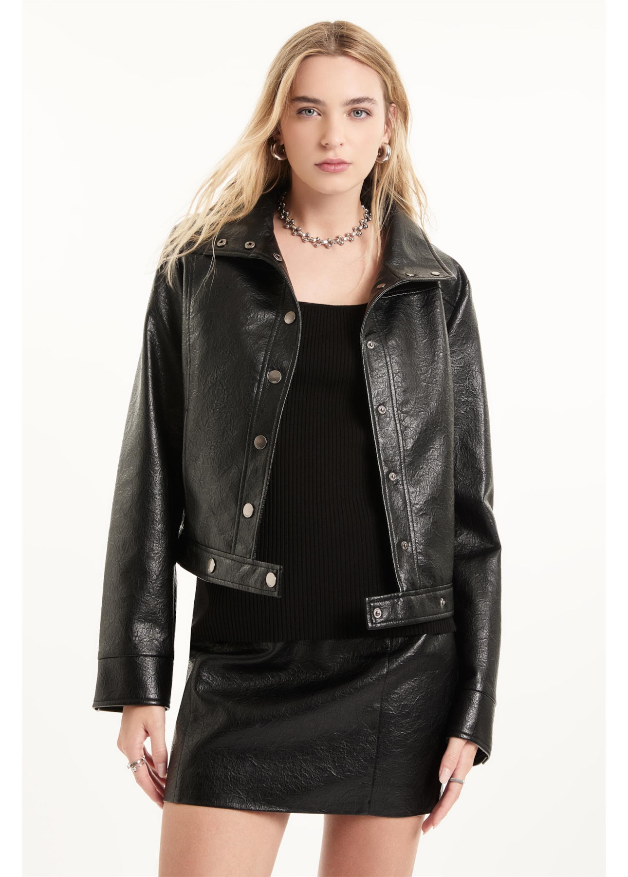 Jaqueta Vegan leather Biker Preto