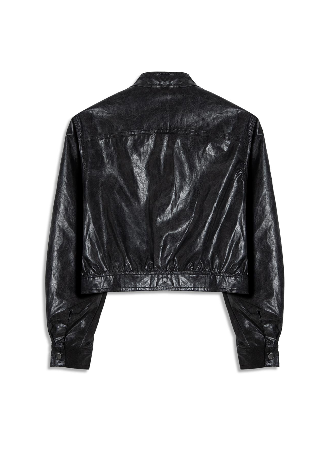 Jaqueta Vegan Leather  Biker Preto