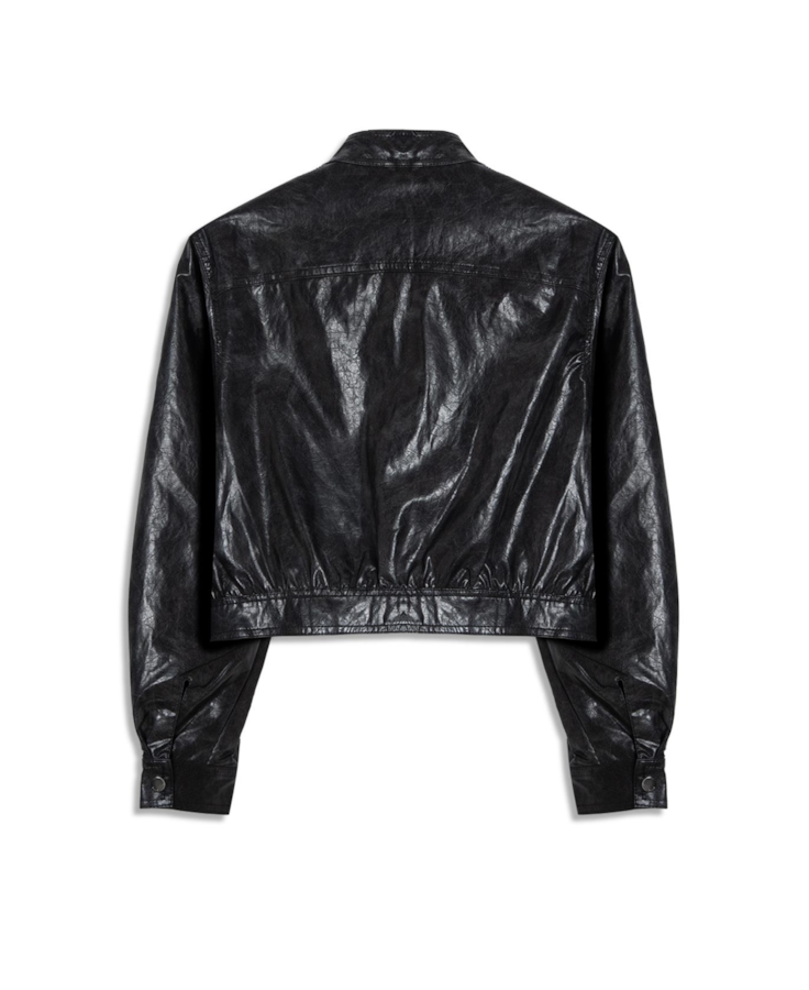 Jaqueta Vegan Leather  Biker Preto