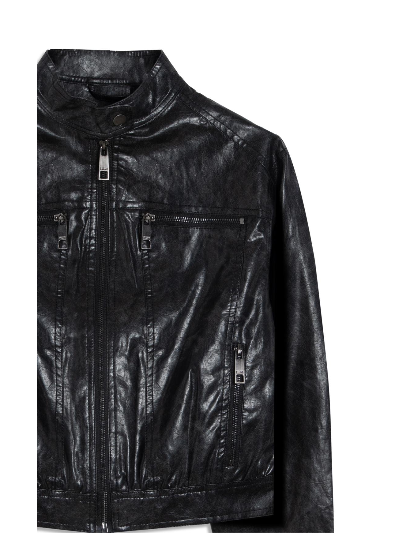 Jaqueta Vegan Leather  Biker Preto