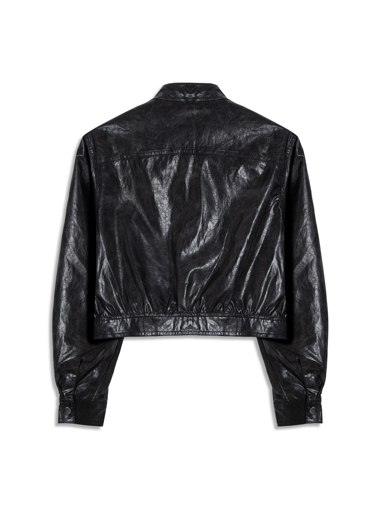 Jaqueta Vegan Leather  Biker Preto