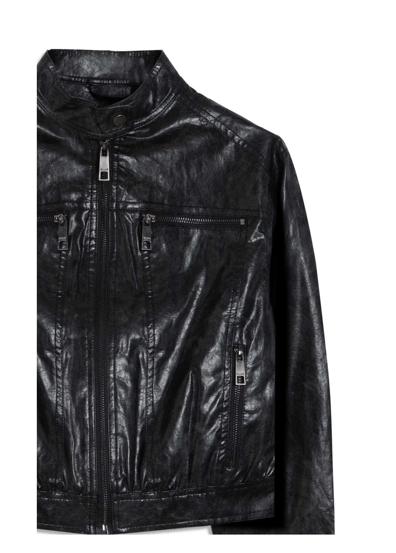 Jaqueta Vegan Leather  Biker Preto