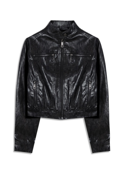 Jaqueta Vegan Leather  Biker Preto