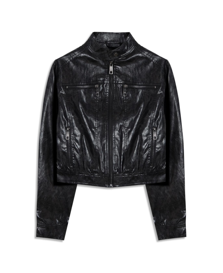 Jaqueta Vegan Leather  Biker Preto