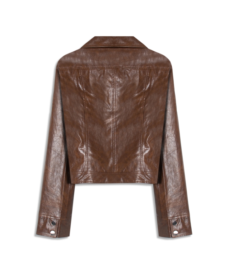 Jaqueta Vegan leather Biker Whisky