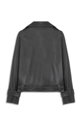 Jaqueta Vegan Leather Double Breasted Grafite