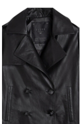 Jaqueta Vegan Leather Double Breasted Preto
