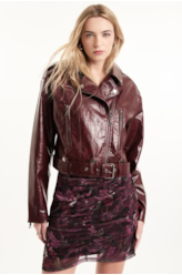 Jaqueta Vegan Leather Ellus + Anttonia Bordeaux