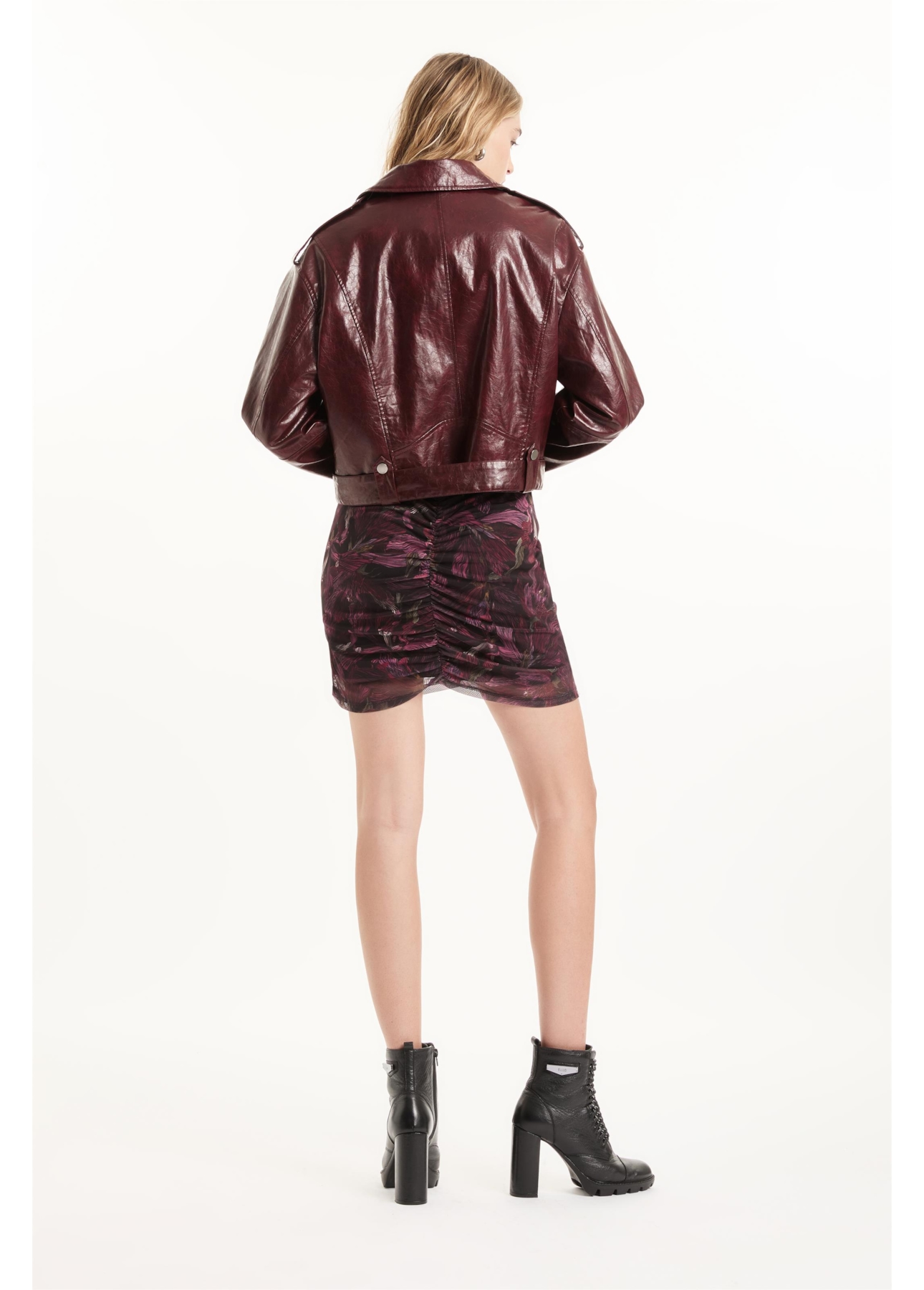Jaqueta Vegan Leather Ellus + Anttonia Bordeaux