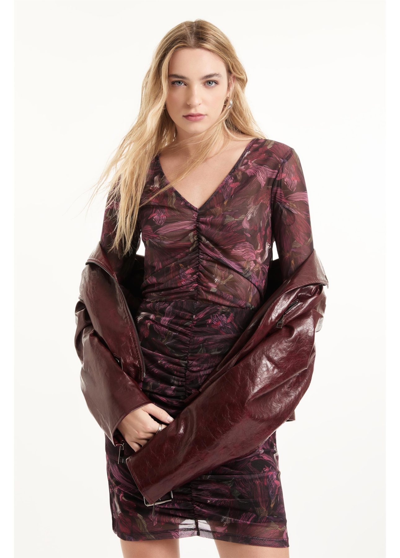 Jaqueta Vegan Leather Ellus + Anttonia Bordeaux