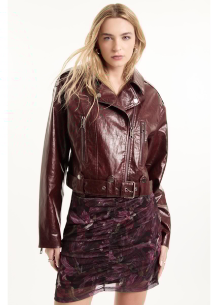 Jaqueta Vegan Leather Ellus + Anttonia Bordeaux