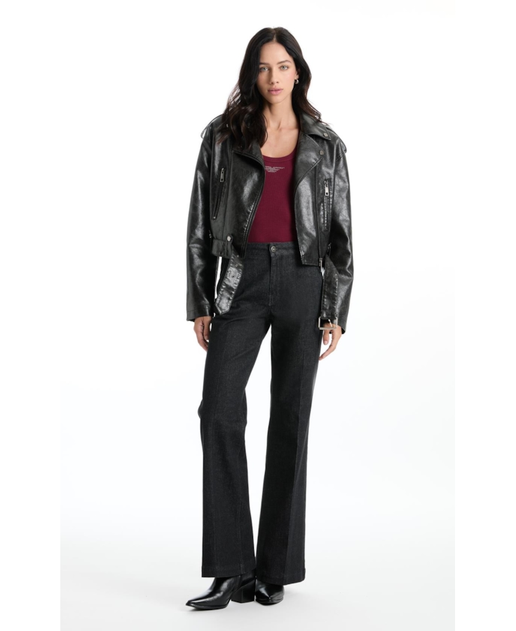 Jaqueta Vegan Leather Ellus + Anttonia Preto