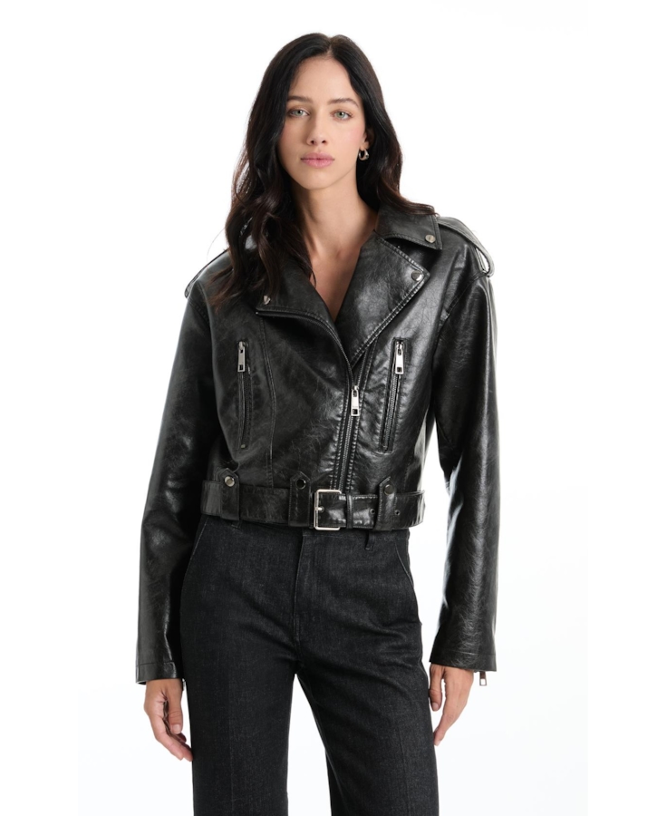 Jaqueta Vegan Leather Ellus + Anttonia Preto