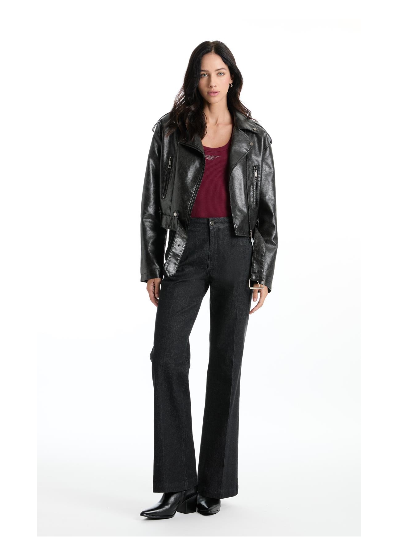 Jaqueta Vegan Leather Ellus + Anttonia Preto
