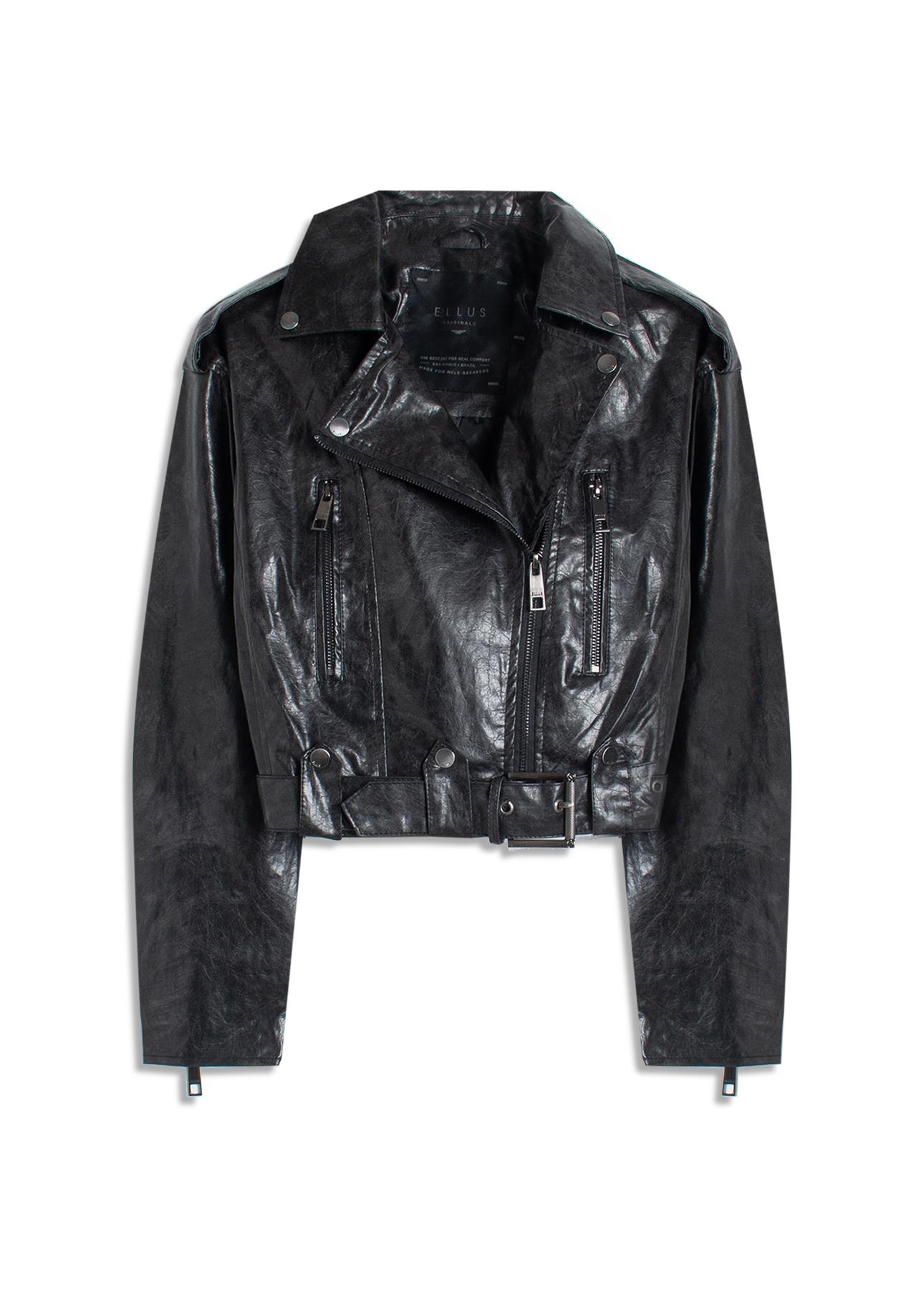 Jaqueta Vegan Leather Ellus + Anttonia Preto