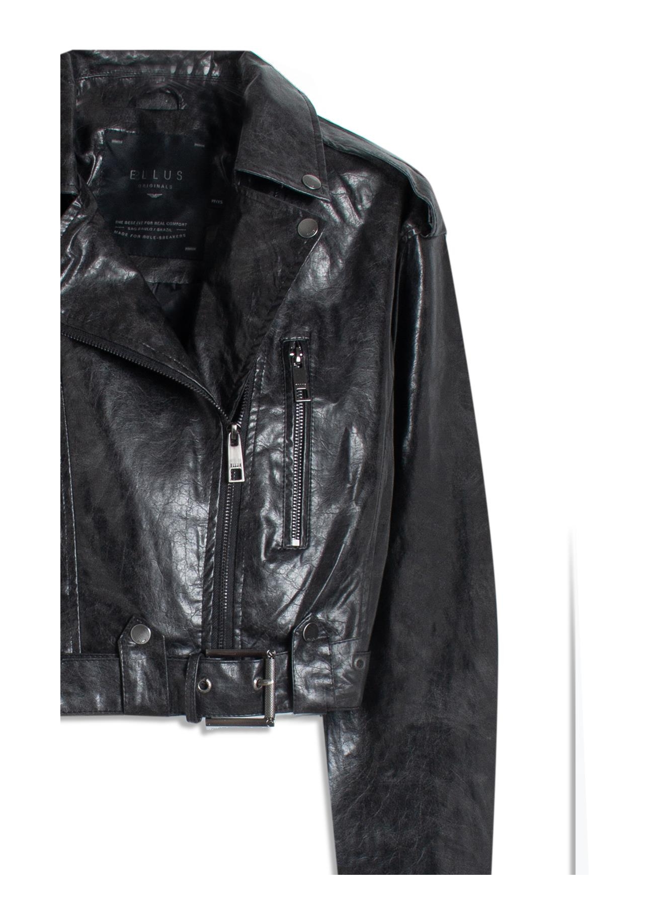 Jaqueta Vegan Leather Ellus + Anttonia Preto
