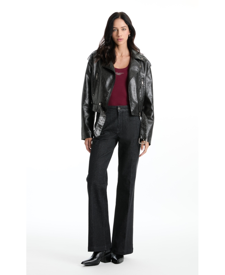 Jaqueta Vegan Leather Ellus + Anttonia Preto