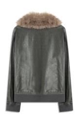 Jaqueta Vegan Leather Golf Bomber Fur Grafite