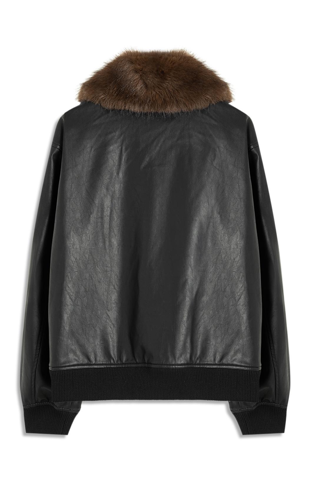 洋楽 HOODFACTOR Jaqueta Vegan Leather Golf Bomber Fur Grafite
