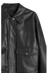 Jaqueta Vegan Leather Golf Bomber Fur Preto