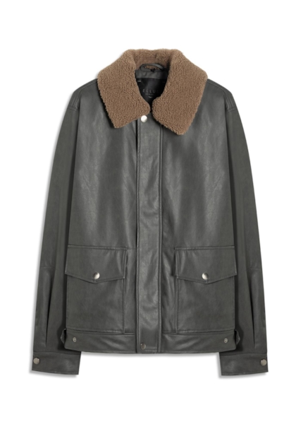 Jaqueta Vegan Leather Golf Classic Fur Grafite
