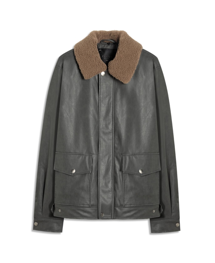 Jaqueta Vegan Leather Golf Classic Fur Grafite