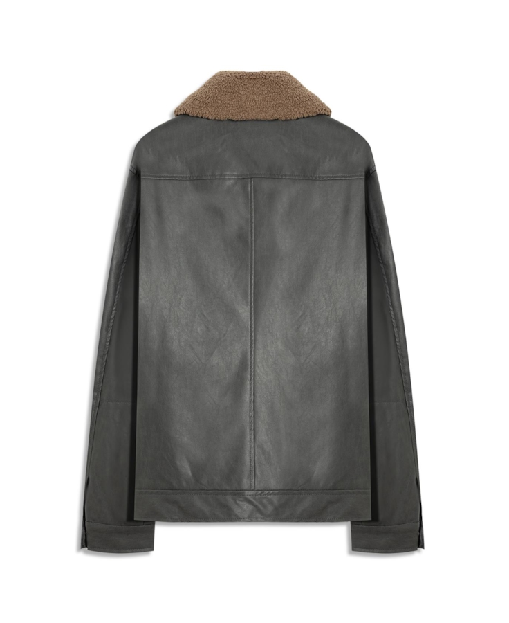 Jaqueta Vegan Leather Golf Classic Fur Grafite