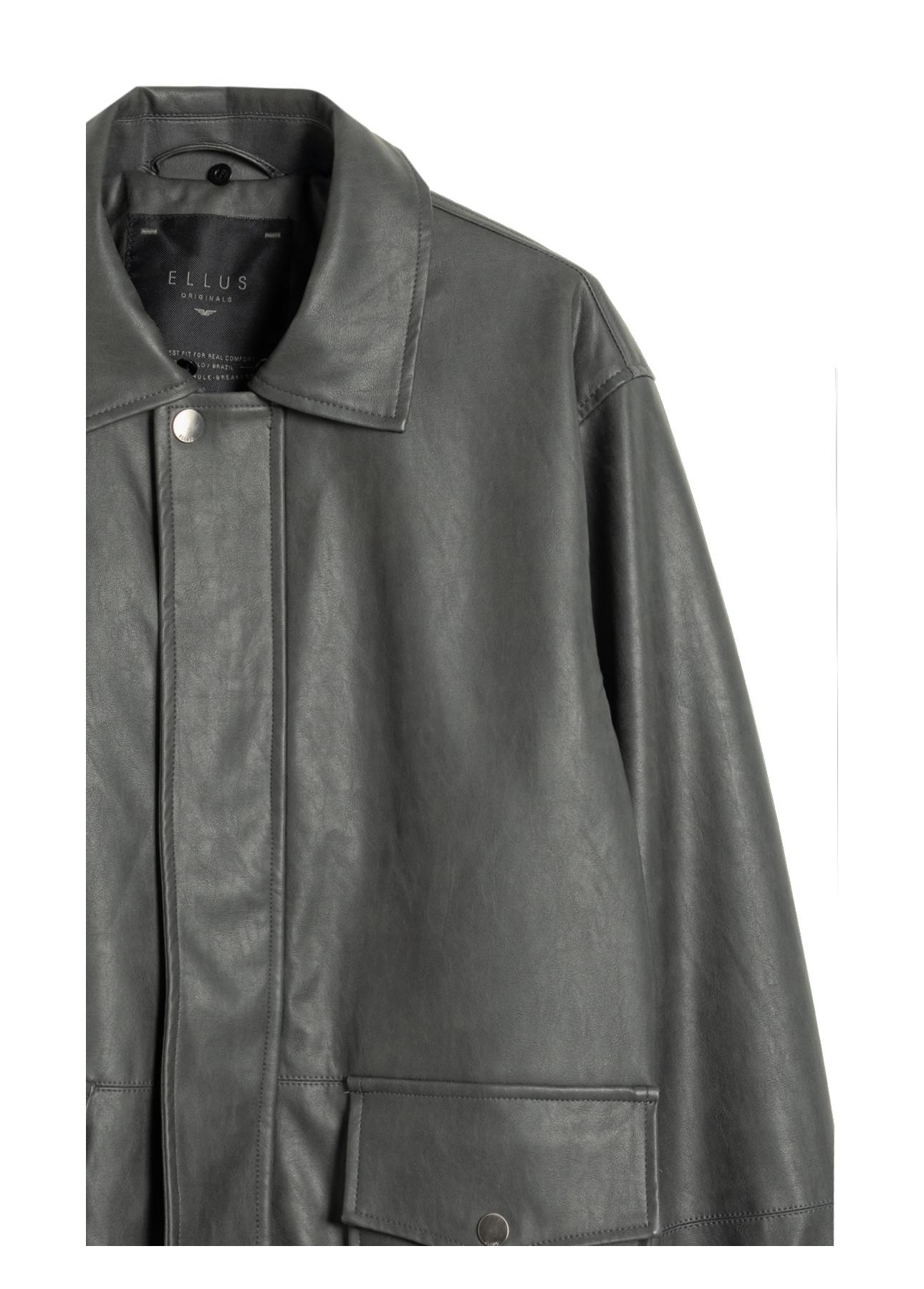 Jaqueta Vegan Leather Golf Classic Fur Grafite