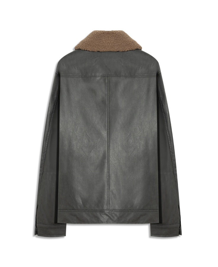 Jaqueta Vegan Leather Golf Classic Fur Grafite