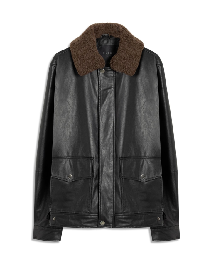 Jaqueta Vegan Leather Golf Classic Fur Preto