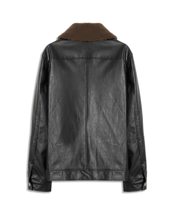 Jaqueta Vegan Leather Golf Classic Fur Preto