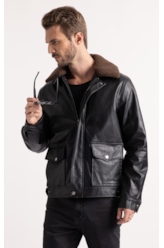 Jaqueta Vegan Leather Golf Classic Fur Preto