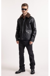 Jaqueta Vegan Leather Golf Classic Fur Preto