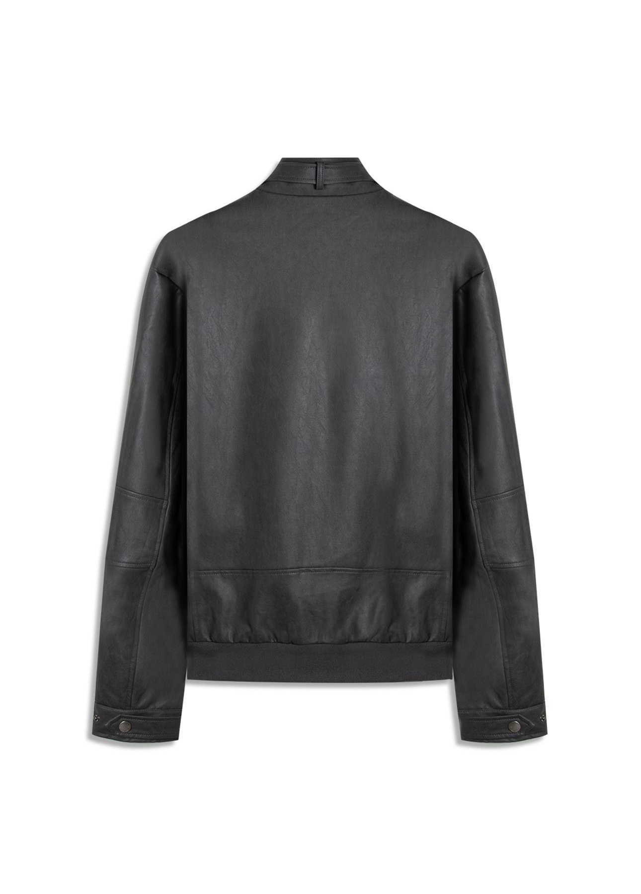 Jaqueta Vegan Leather Golf Rider Bomber Grafite