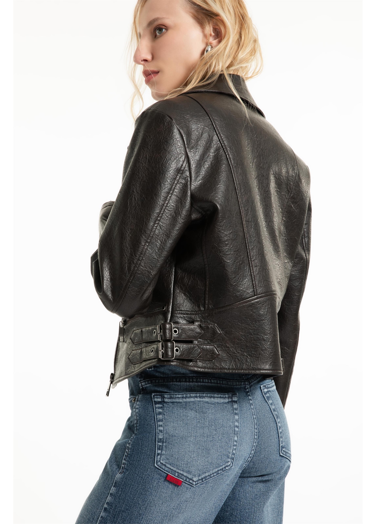 Jaqueta Vegan leather Perfecto Dark Brown
