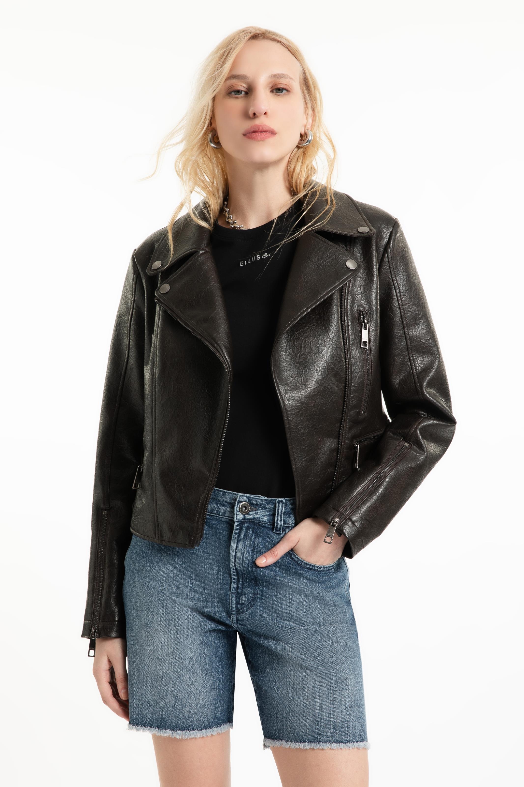 Jaqueta Vegan leather Perfecto Dark Brown