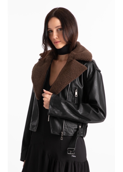 Jaqueta Vegan Leather Perfecto Preto
