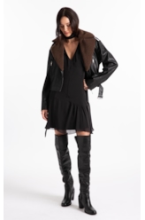 Jaqueta Vegan Leather Perfecto Preto