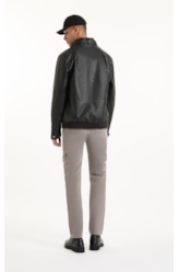 Jaqueta Vegan leather With Hood Preto