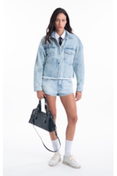 Jaqueta Vintage Denim Oversized Lav.Claro