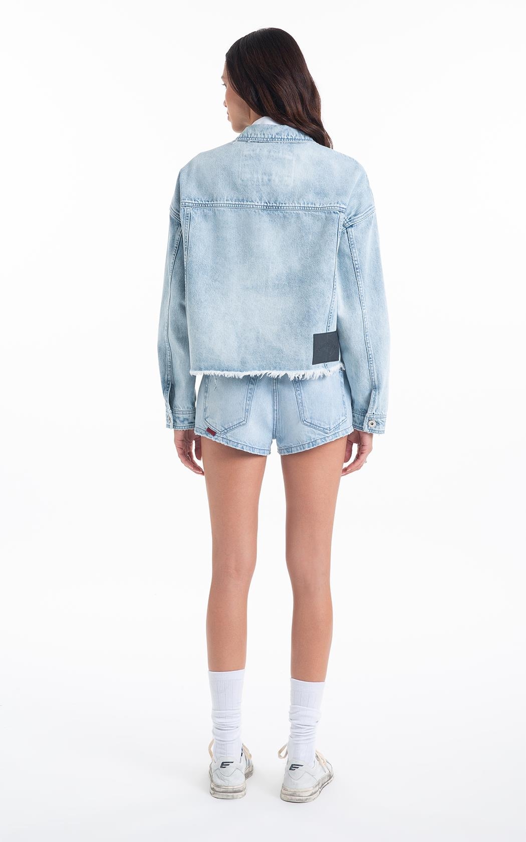 Jaqueta Vintage Denim Oversized Lav.Claro