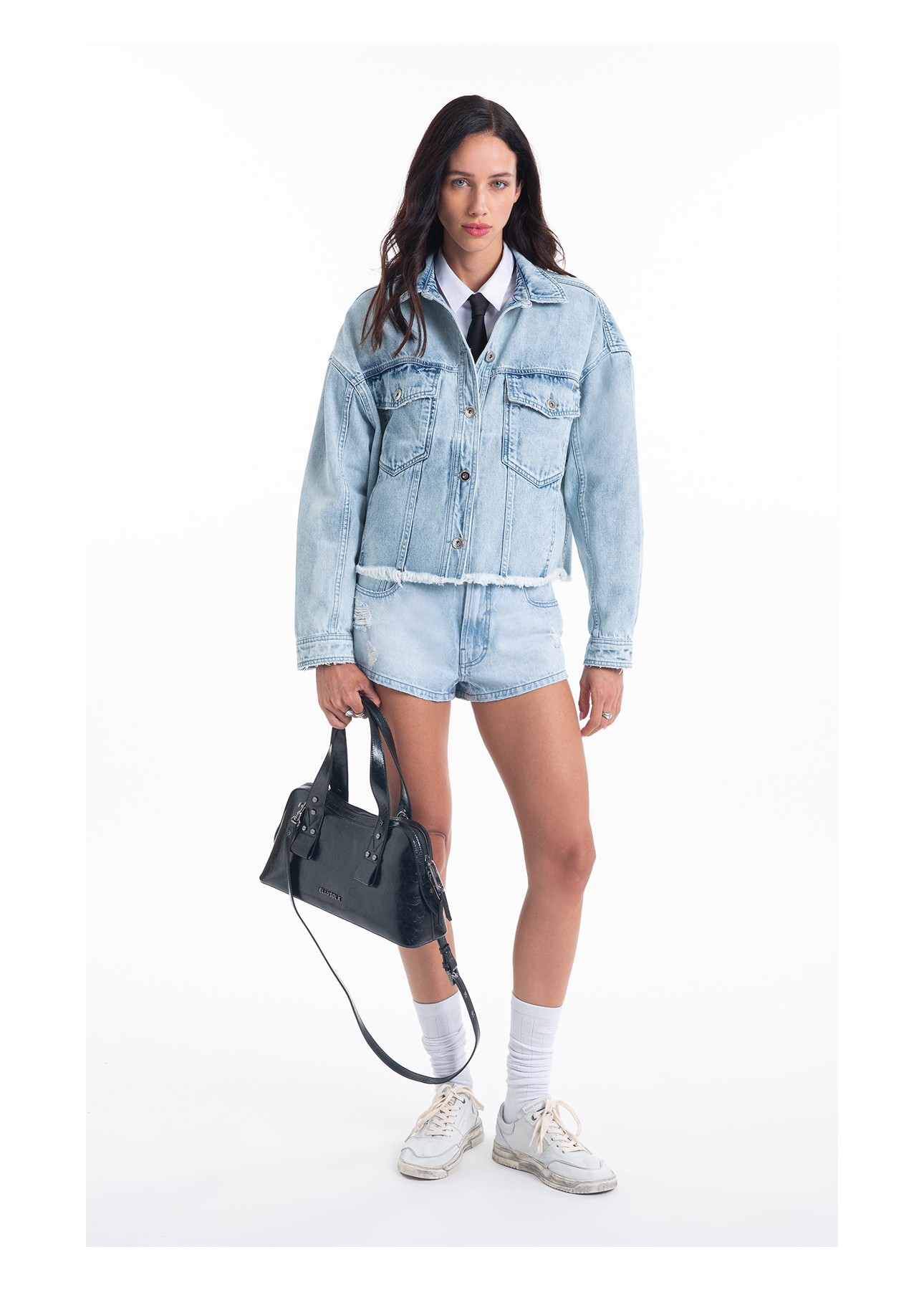 Jaqueta Vintage Denim Oversized Lav.Claro