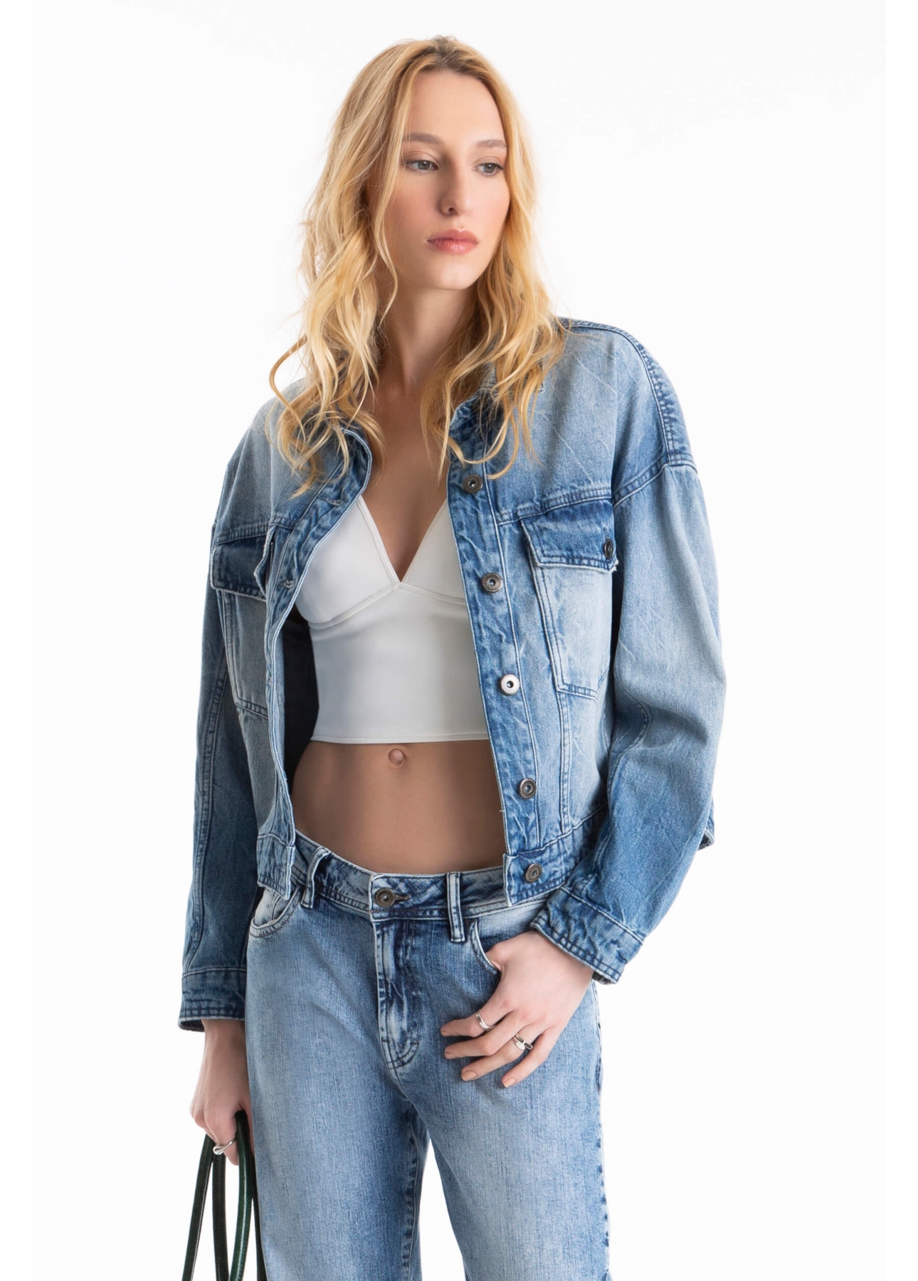 Jaqueta Vintage Denim Oversized Lav.Medio C/Sky+ Rebolo