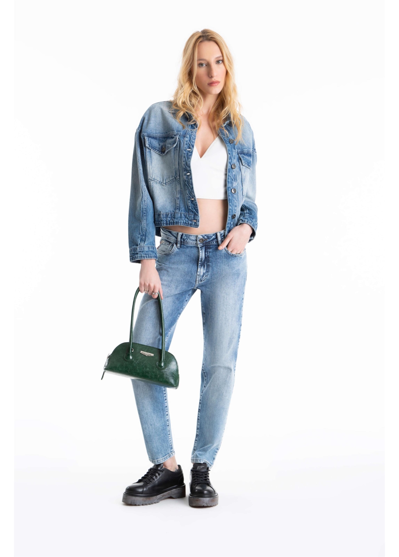 Jaqueta Vintage Denim Oversized Lav.Medio C/Sky+ Rebolo