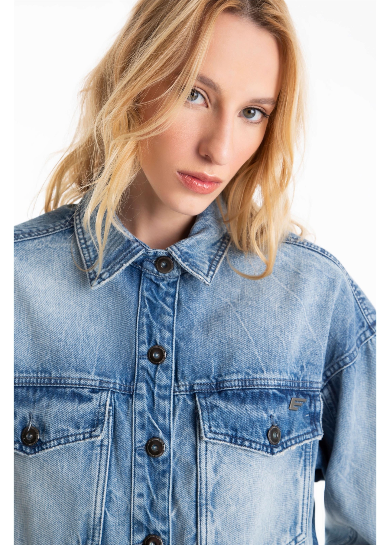 Jaqueta Vintage Denim Oversized Lav.Medio C/Sky+ Rebolo