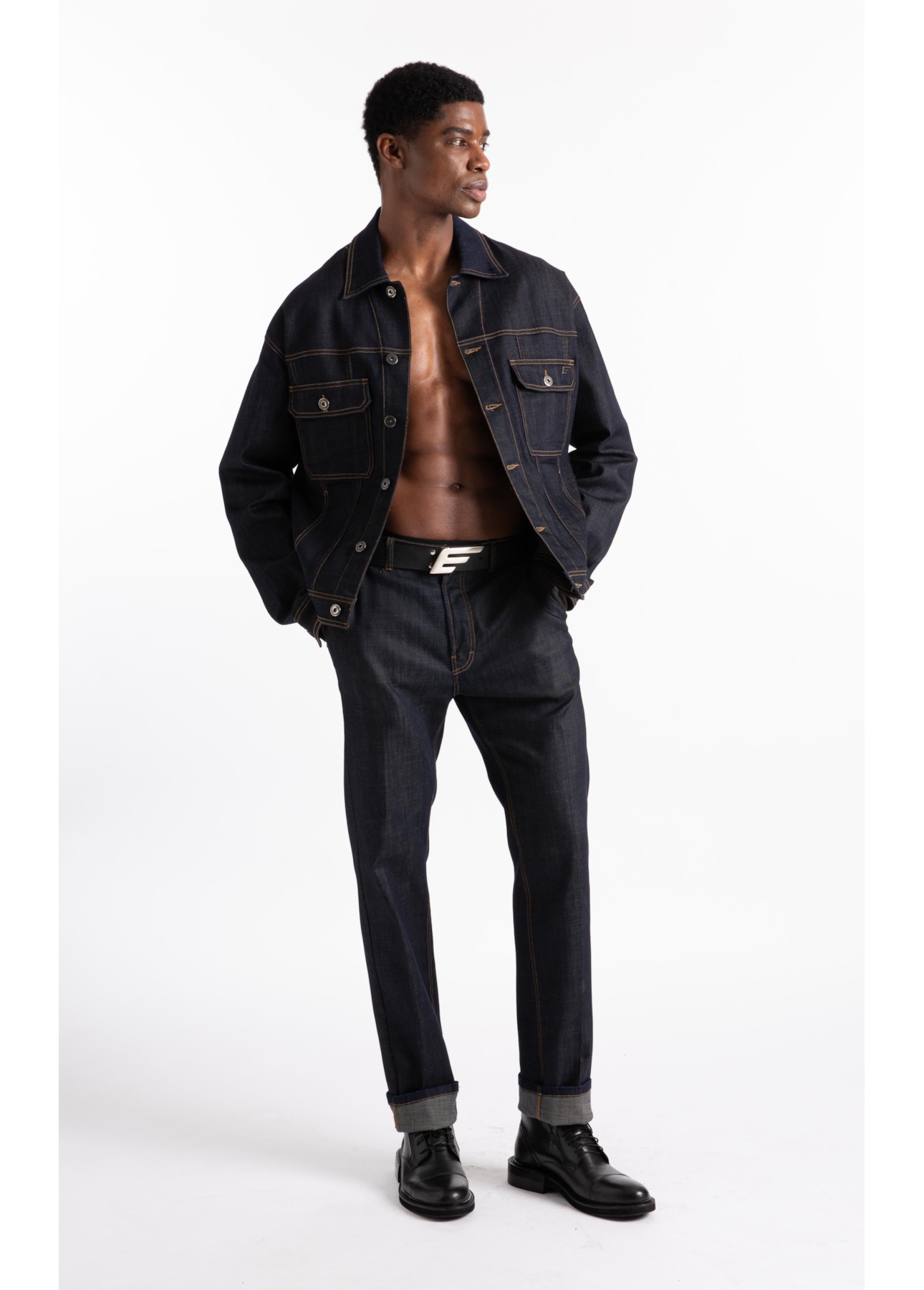 Jaqueta Visco Indigo Elastic Amaciado
