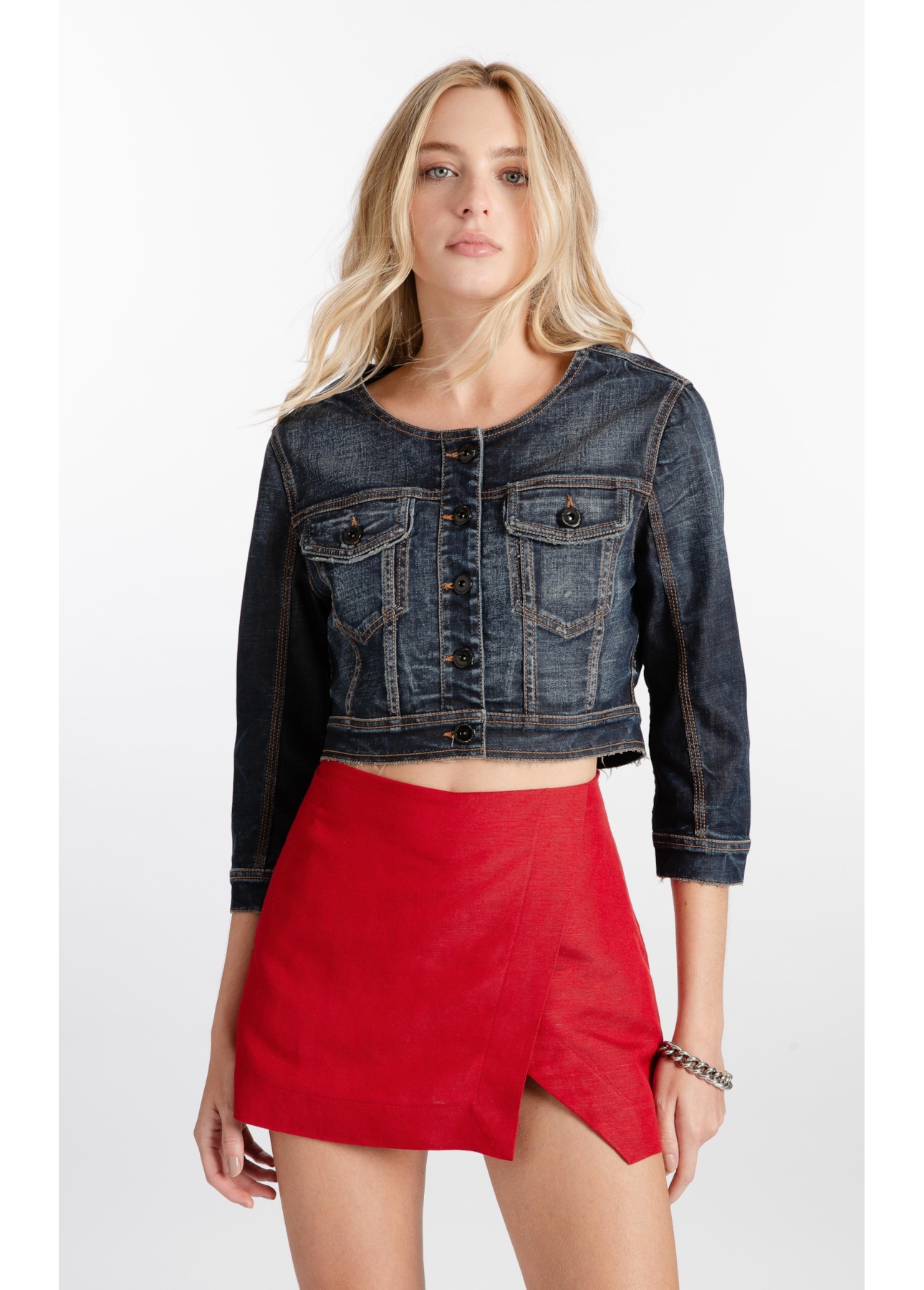 Jaqueta Visco Indigo Elastic Filigrana Lav.Escuro