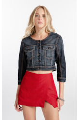 Jaqueta Visco Indigo Elastic Filigrana Lav.Escuro