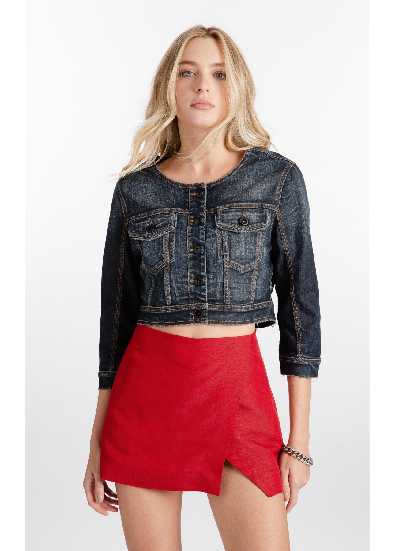 Jaqueta Visco Indigo Elastic Filigrana Lav.Escuro
