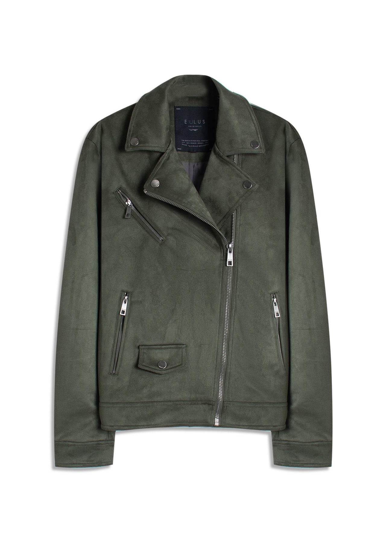 Jaqueta Washed Suede Loose Floresta